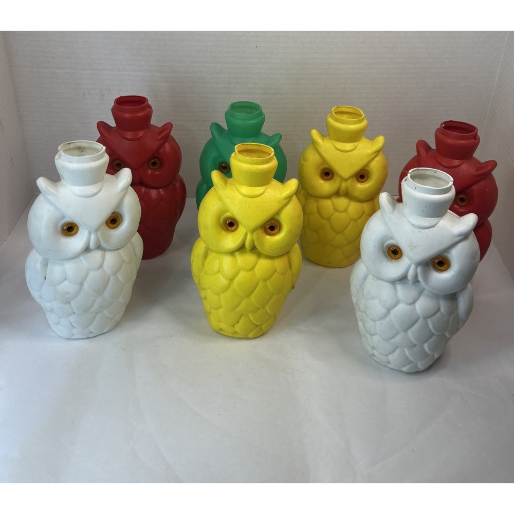 VTG Plastic Blow Mold Owl Replacements Set Of 7 Camping Patio RV **READ**